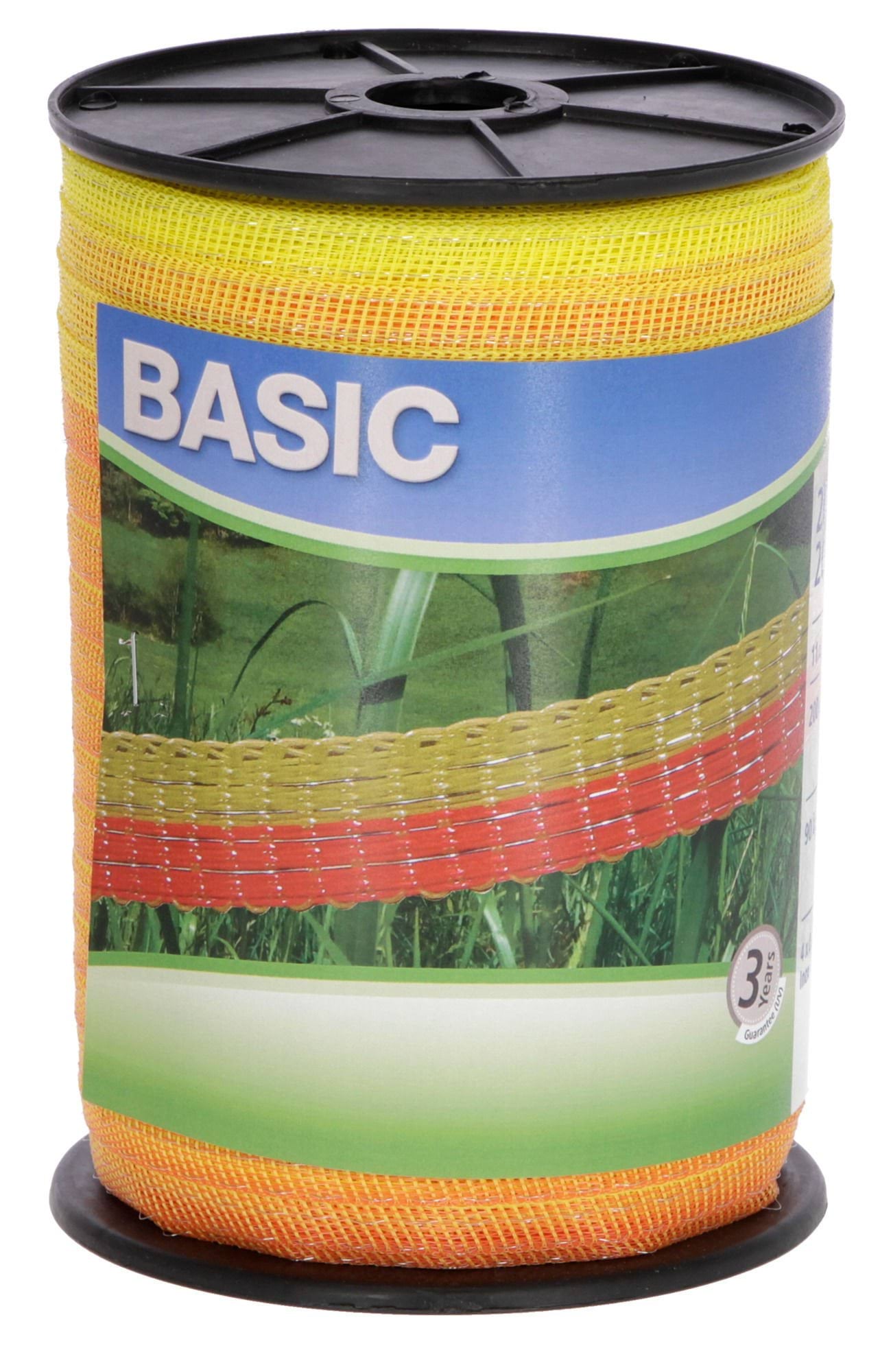 Kerbl taśma ogrodzeniowa BASIC, 200m x 20mm, żółto-pomarańczowa