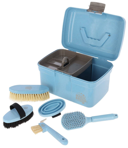 MagicBrush skrzynka na akcesoria pielęgnacyjne Waterlily, z zawartością, pastelowy niebieski