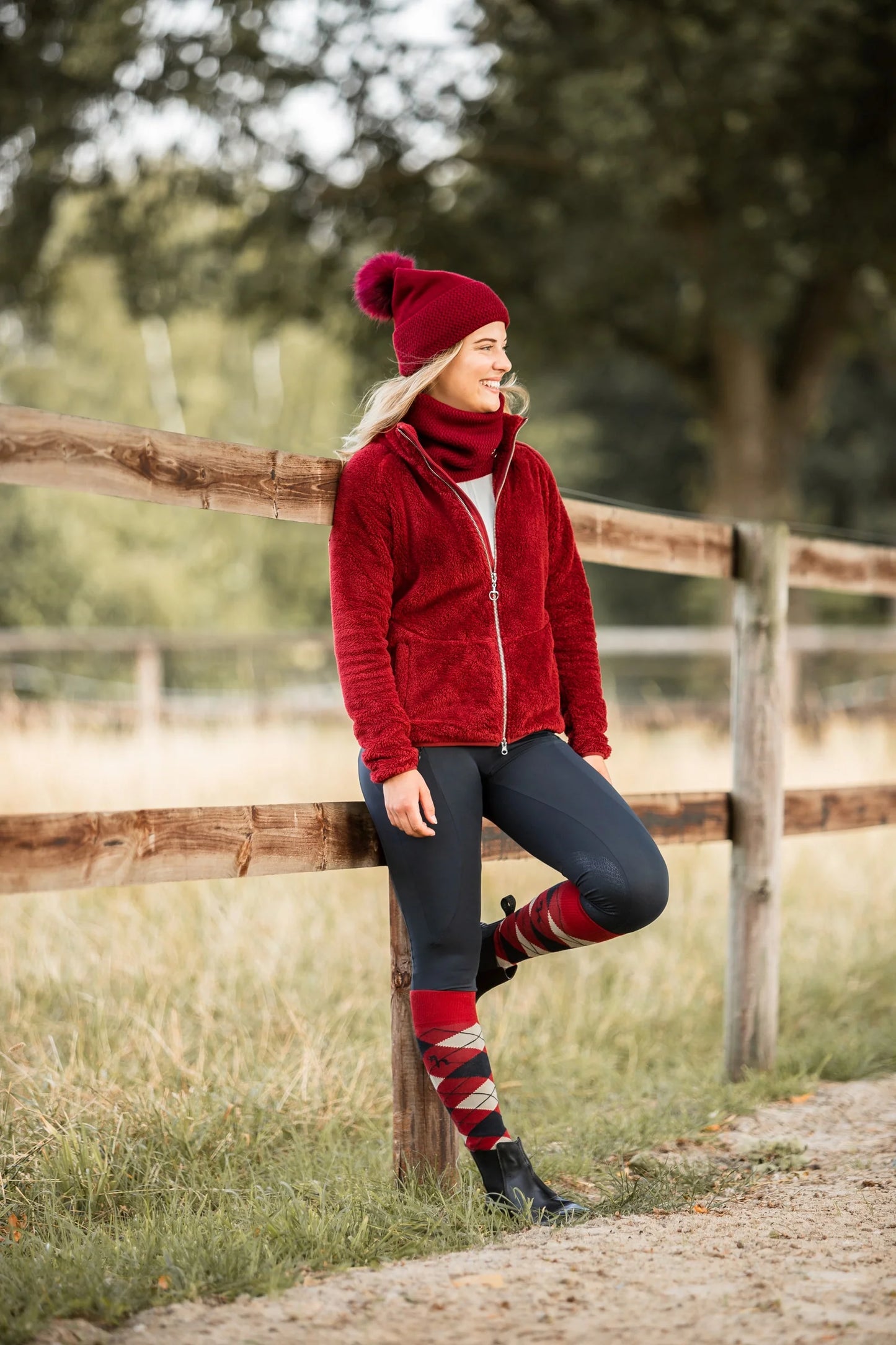 Horze komin ocieplany Arya, bordowy 24h