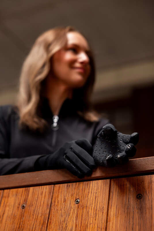 Horze rękawiczki polarowe Avery, czarne 24h