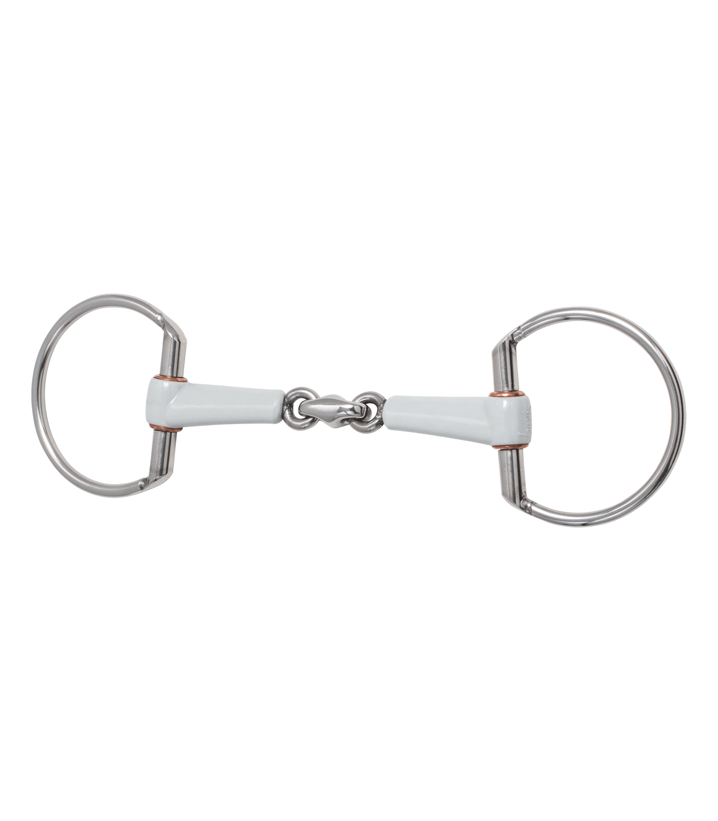 Beris wędzidło oliwkowe podwójnie łamane MEDIUM 18mm, kółka 7,5cm