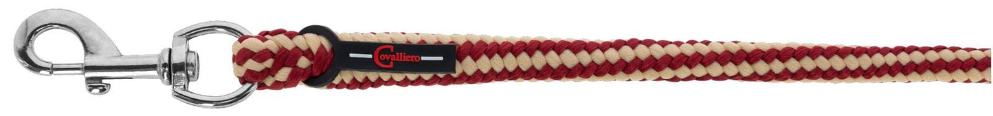 Covalliero uwiąz dla konia Hippo, zwykły karabińczyk, czerwony/beżowy, karabińczyk, 200 cm 24h