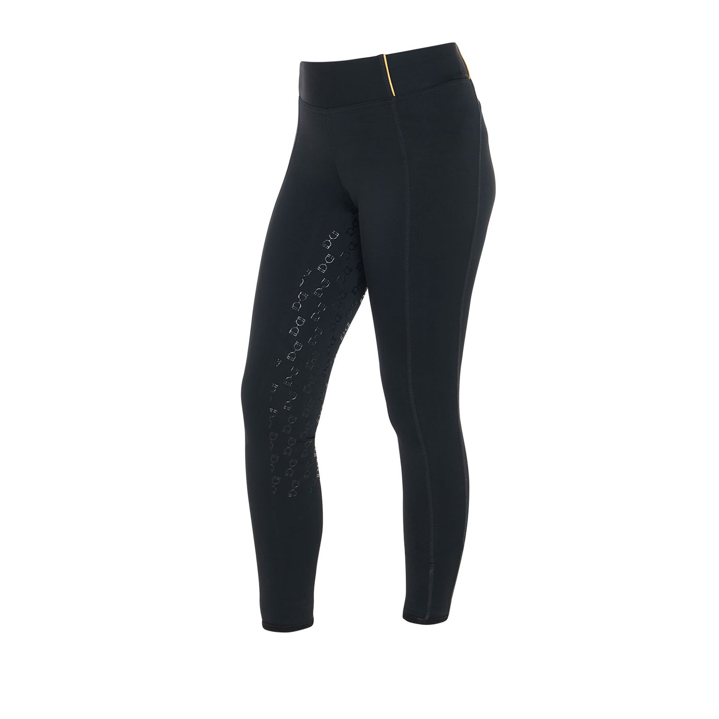 Equestro legginsy jeździeckie dziecięce Slim Fit Grip Black 24h