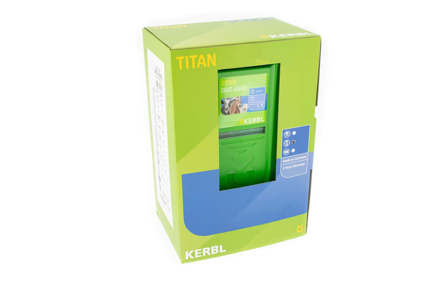 Kerbl elektryzator uniwersalny TITAN DUO 6500, na dziki, dla koni, bydła, owiec i kóz, 6,5 J