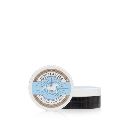 Zadbane Konie HOOF GLITTER CZARNY brokatowy olej do kopyt 200ml 24h