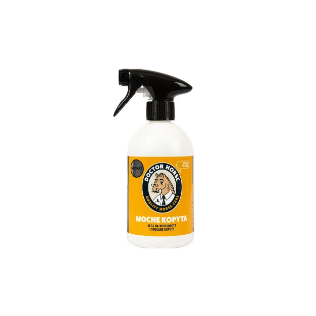 Doctor Horse "Mocne Kopyta brokat" olej do kopyt w spray'u ze srebrnym połyskiem 500ml 24h