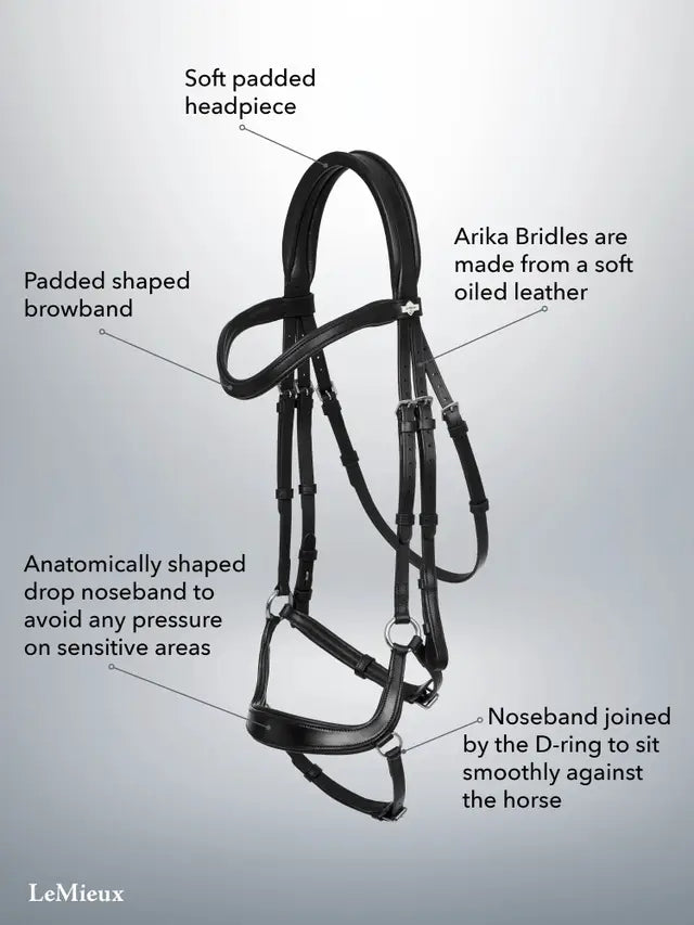 LeMieux ogłowie anatomiczne "Arika Drop", brązowe