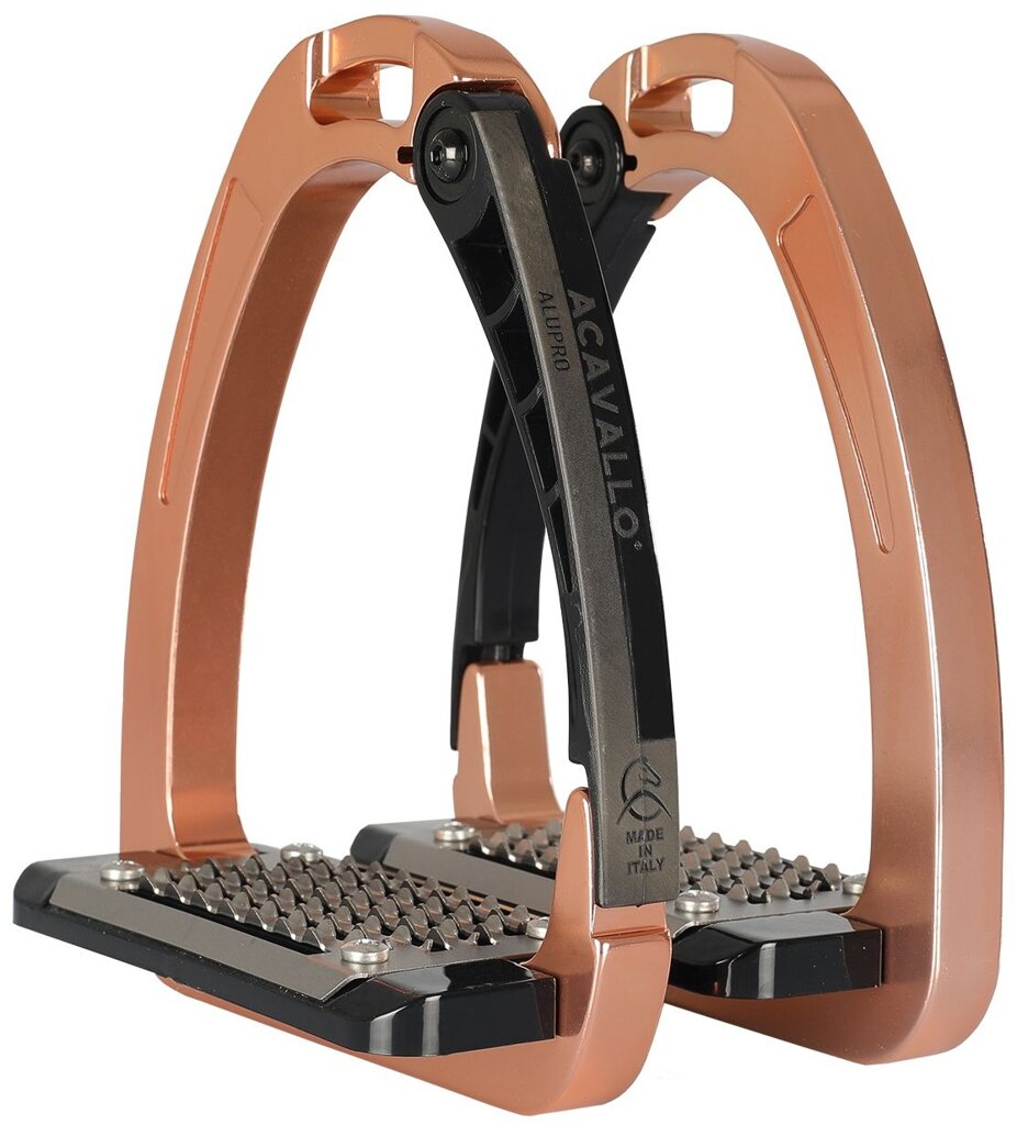 Acavallo strzemiona bezpieczne Arena AluPro, Rosegold 24h