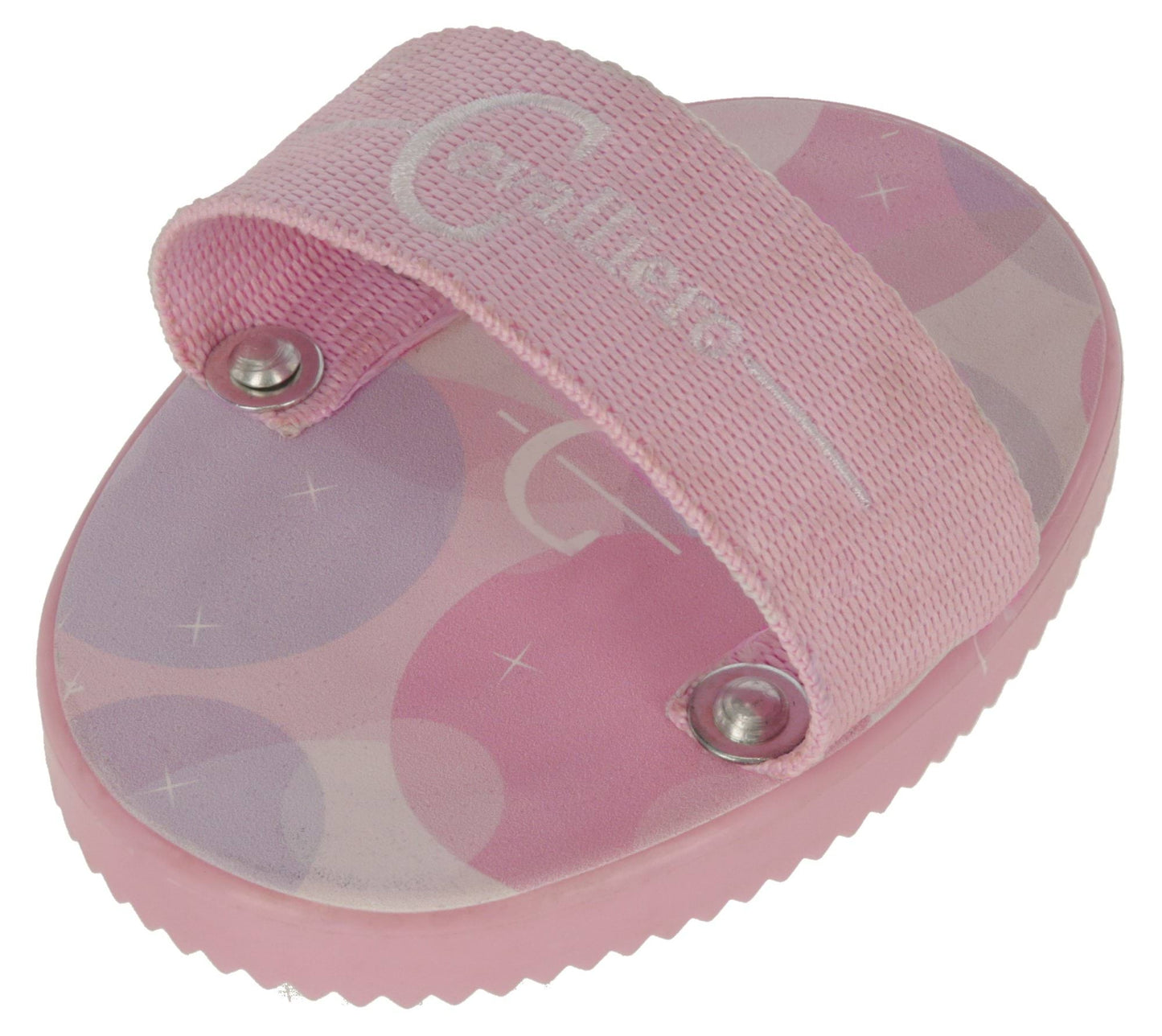 Covalliero zgrzebło dla konia Lilli Starlight, ze szlufką, różowy, 13 cm 24h