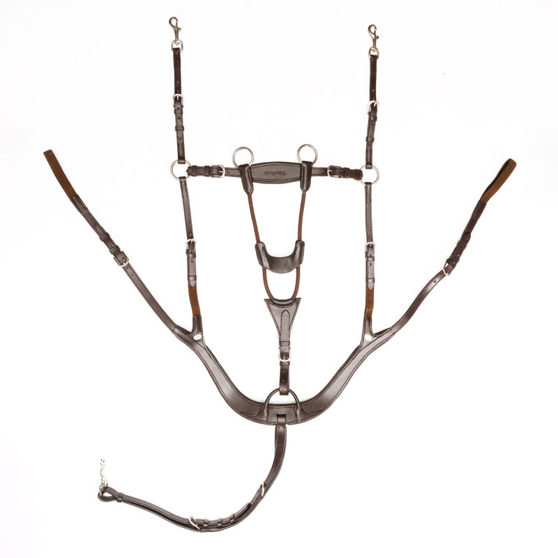 Kavalkade napierśnik 5-punktowy z wytokiem "Caya", brązowy 24h