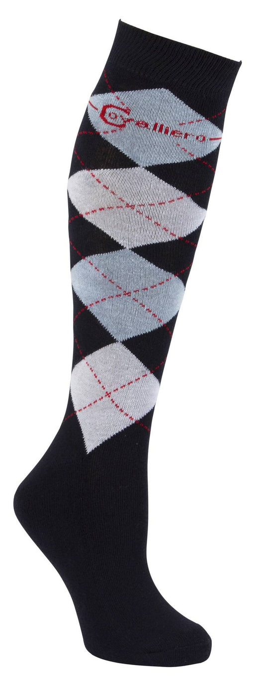 Covalliero podkolanówki jeździeckie Brescia, granatowy/błękitny, karo