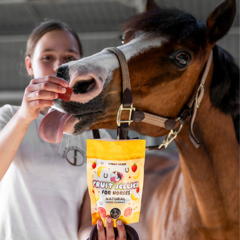 Candy Horse owocowe żelki dla koni, banan+truskawka 400g 24h