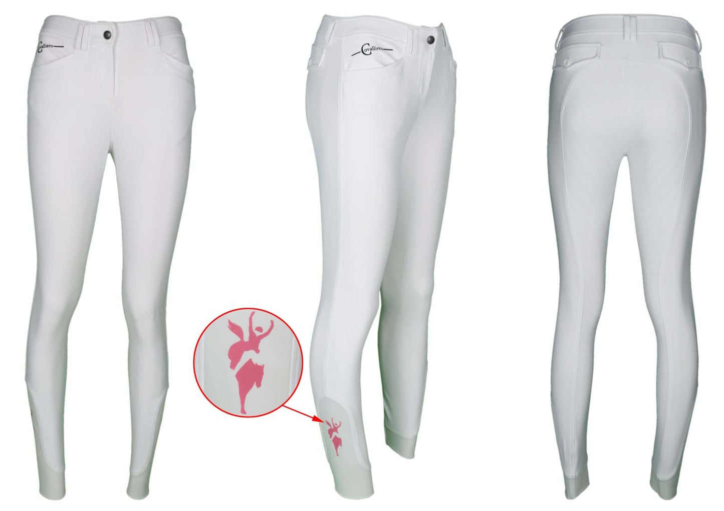 Covalliero bryczesy Janne x PinkRibbon, damskie, biały