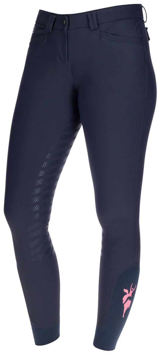 Covalliero bryczesy Janne x PinkRibbon, damskie, pełny lej, ciemnogranatowy