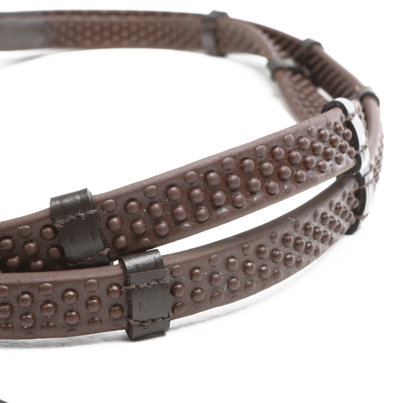 Kavalkade wodze gumowe ze stoperami "Grip" 16mm, brązowe 24h