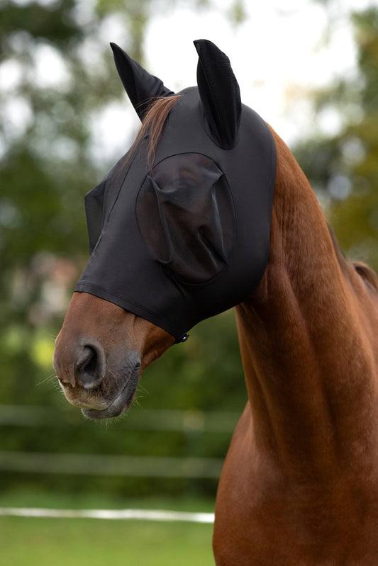 Covalliero maska przeciwowadowa dla konia FinoStretch Zipper, czarny