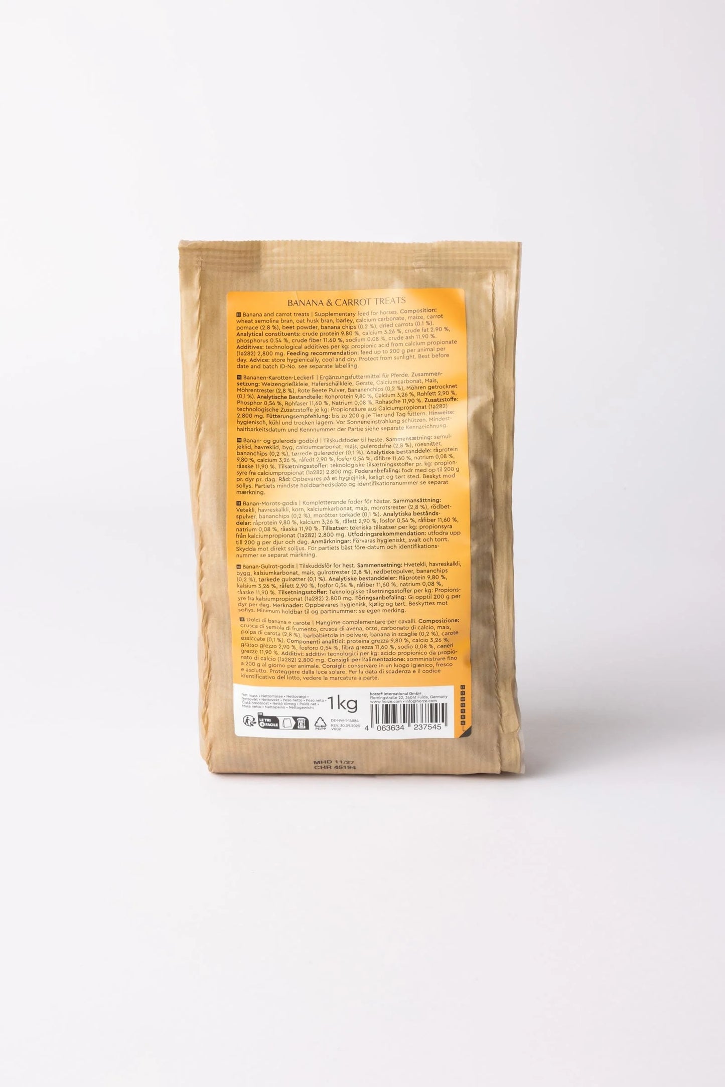 Horze przysmaki dla koni Biscuits, banan & marchew 1kg 24h