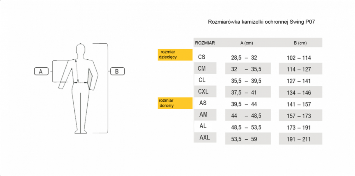 Swing P07 kamizelka ochronna dla dorosłych 24h