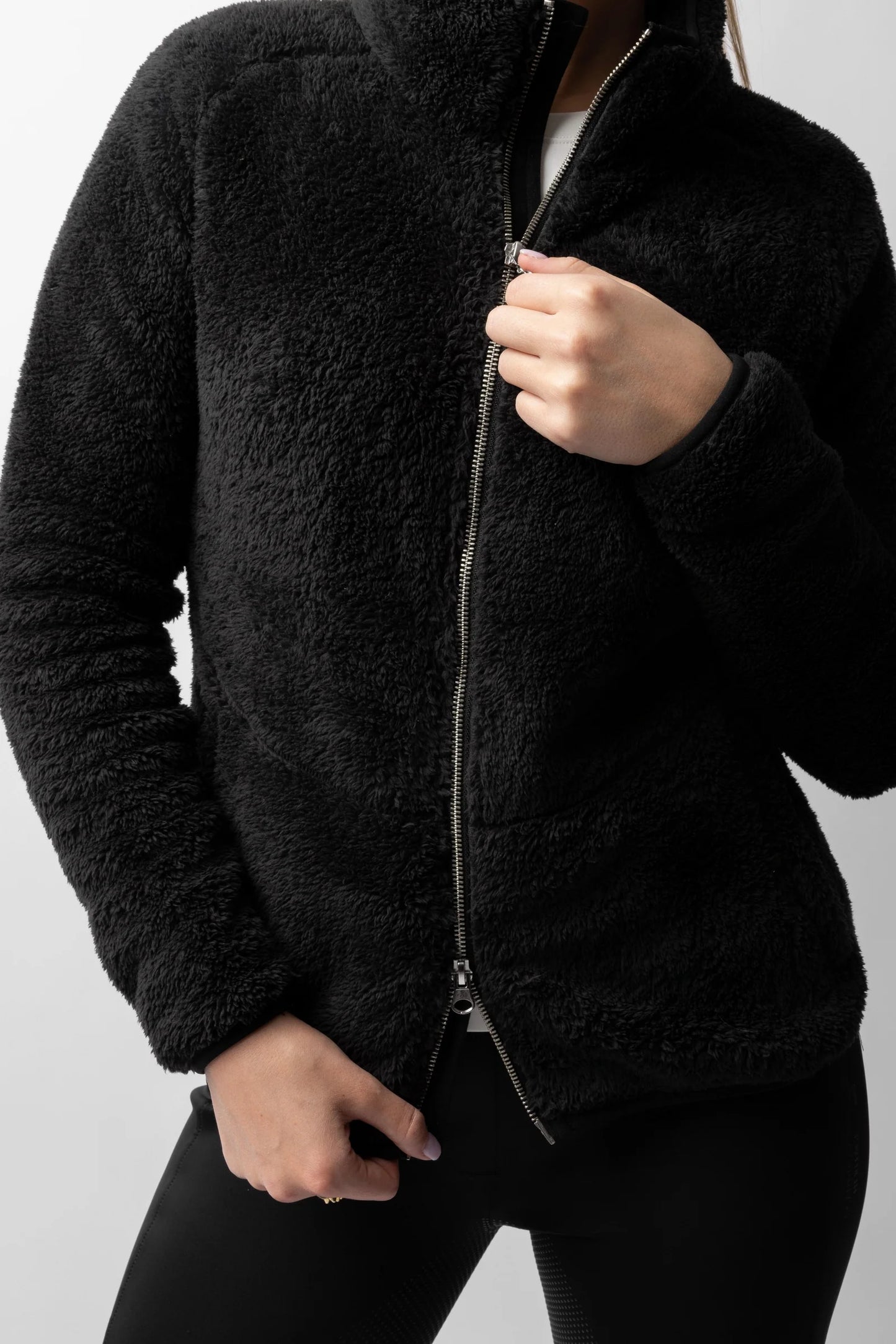 Horze bluza z puchatego polaru Merida, czarna 24h