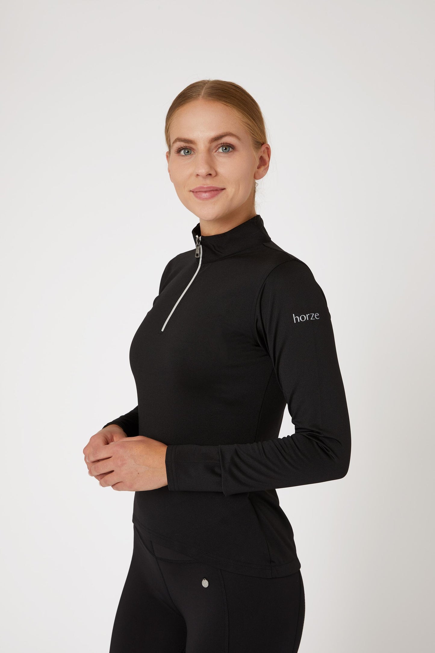 Horze Luminox damski longsleeve techniczny, czarny 24h