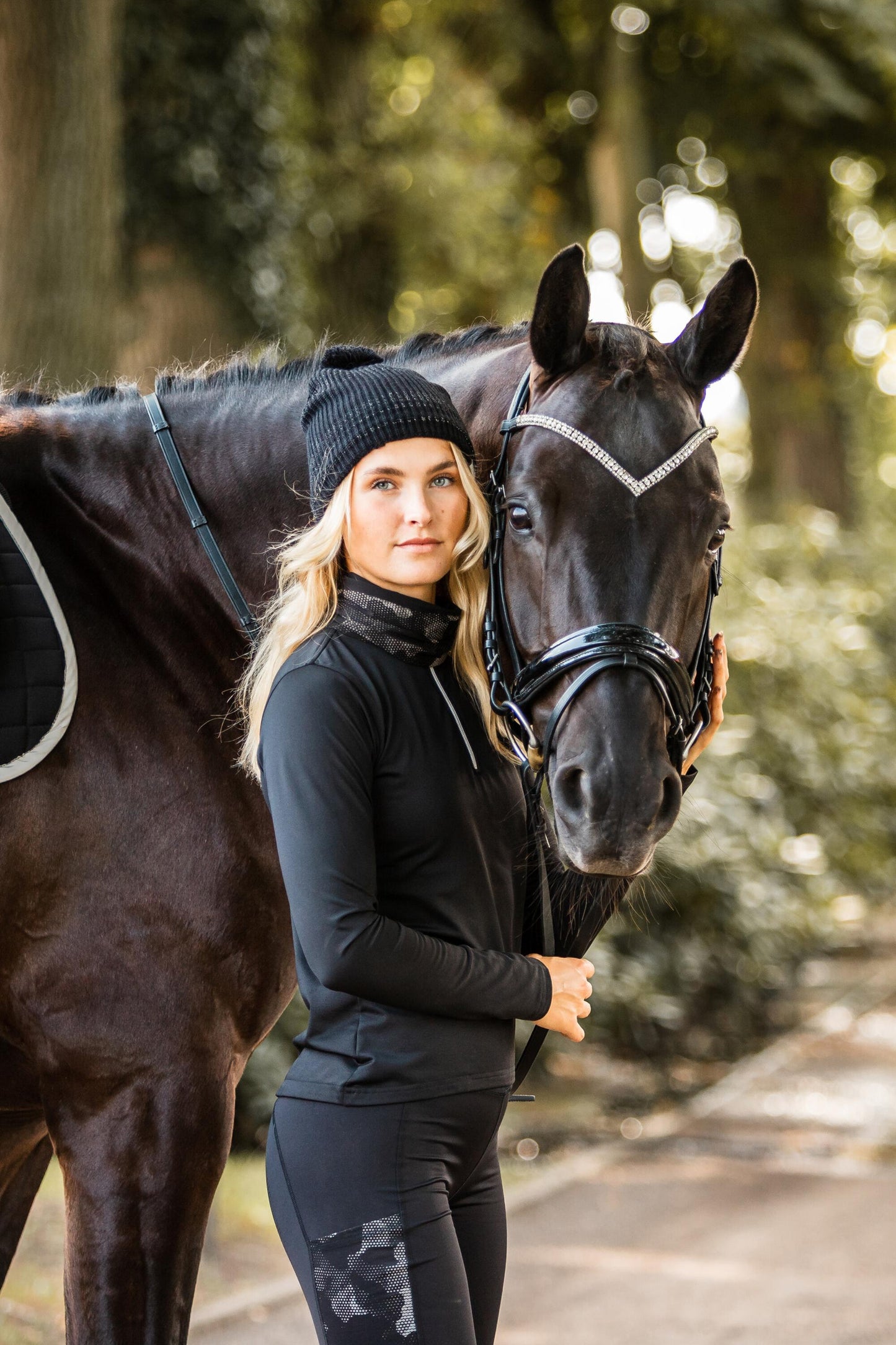 Horze Luminox damski longsleeve techniczny, czarny 24h