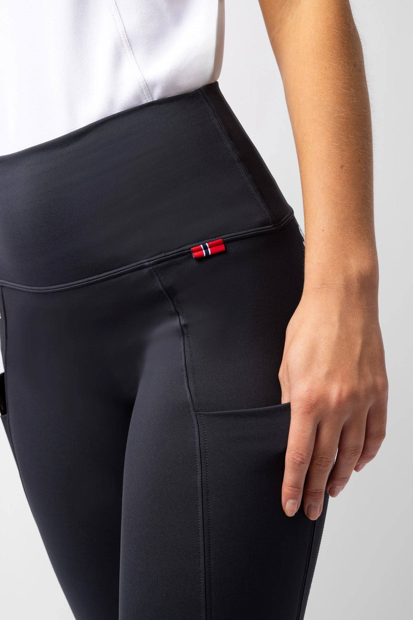 B Vertigo damskie legginsy jeździeckie Lara z wysokim stanem i pełnym lejem, granatowe