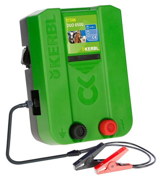 Kerbl elektryzator uniwersalny TITAN DUO 6500, na dziki, dla koni, bydła, owiec i kóz, 6,5 J