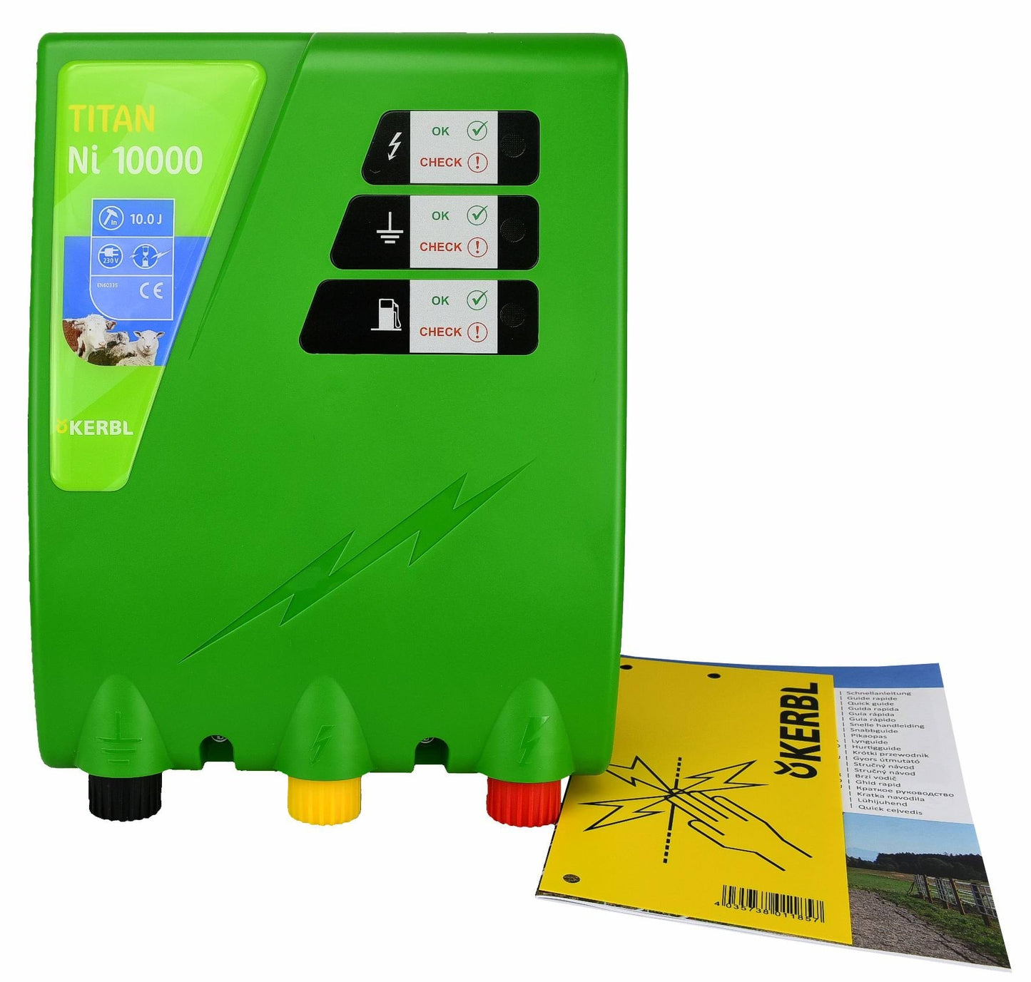 Kerbl elektryzator sieciowy TITAN Ni 10000, na dziki, dla koni, byków, bydła, owiec i kóz, 10,0 J