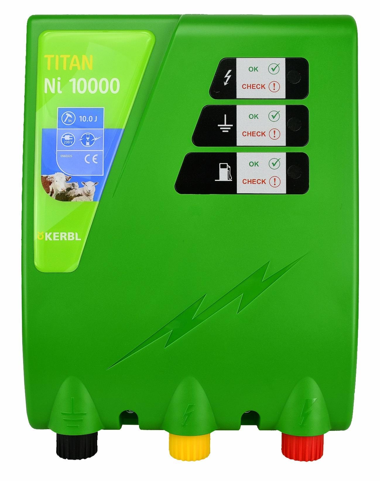 Kerbl elektryzator sieciowy TITAN Ni 10000, na dziki, dla koni, byków, bydła, owiec i kóz, 10,0 J