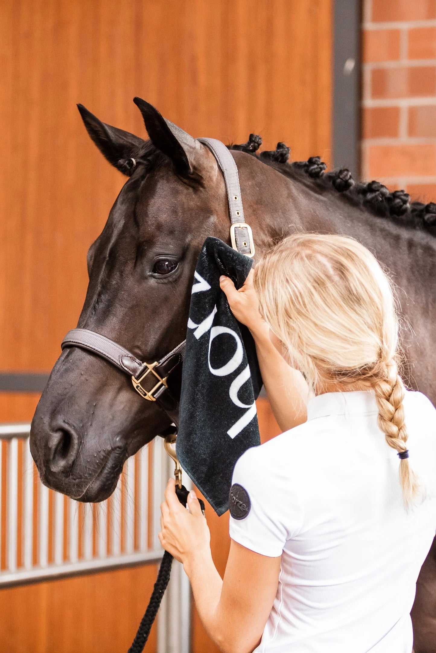 Horze ręcznik, czarny 24h
