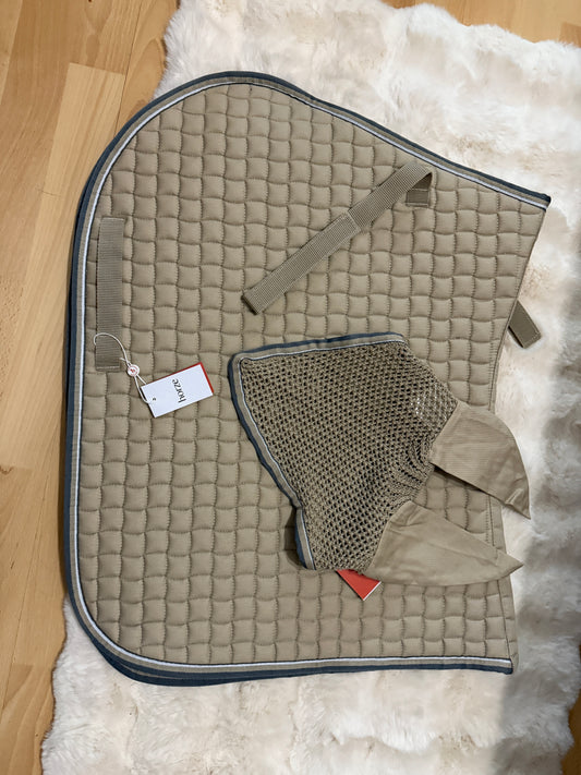 Zestaw promocyjny: Horze czaprak i nauszniki, Safari Brown 24h