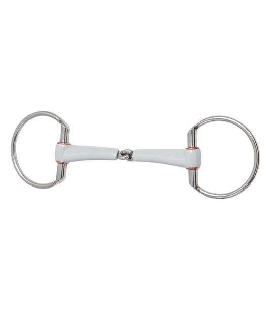 Beris wędzidło oliwkowe pojedynczo łamane MEDIUM 18mm, kółka 7,5cm