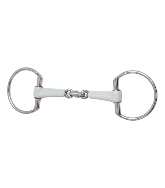 Beris wędzidło oliwkowe podwójnie łamane MEDIUM 18mm, kółka 7,5cm