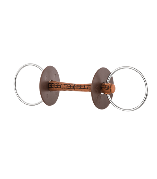 Beris wędzidło skórzane proste 20mm, kółka 7,5cm