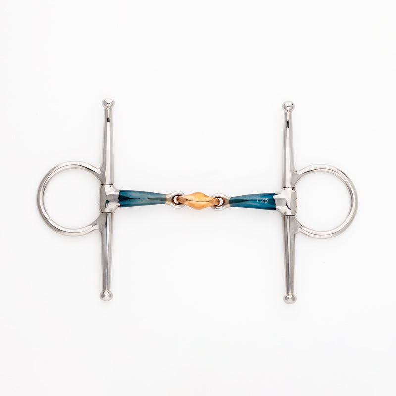 Kavalkade wędzidło z wąsami ze słodkiej miedzi podwójnie łamane "Ergonomic Lock-up" 14 mm 24h