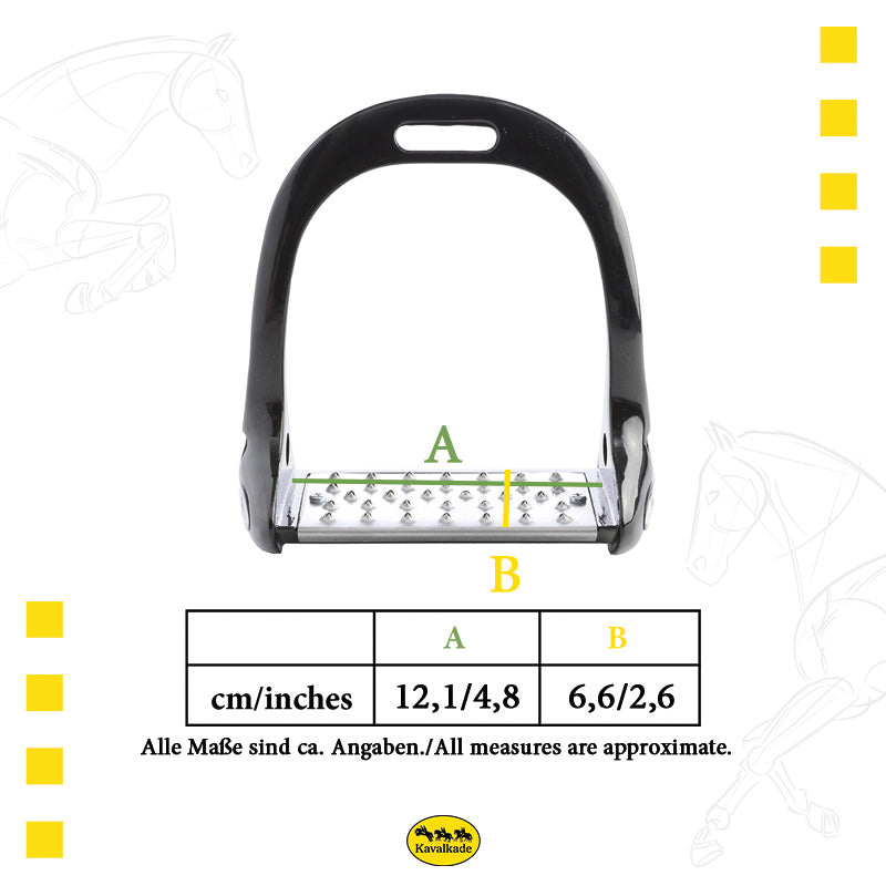 Kavalkade strzemiona aluminiowe "Balance", czarne 24h