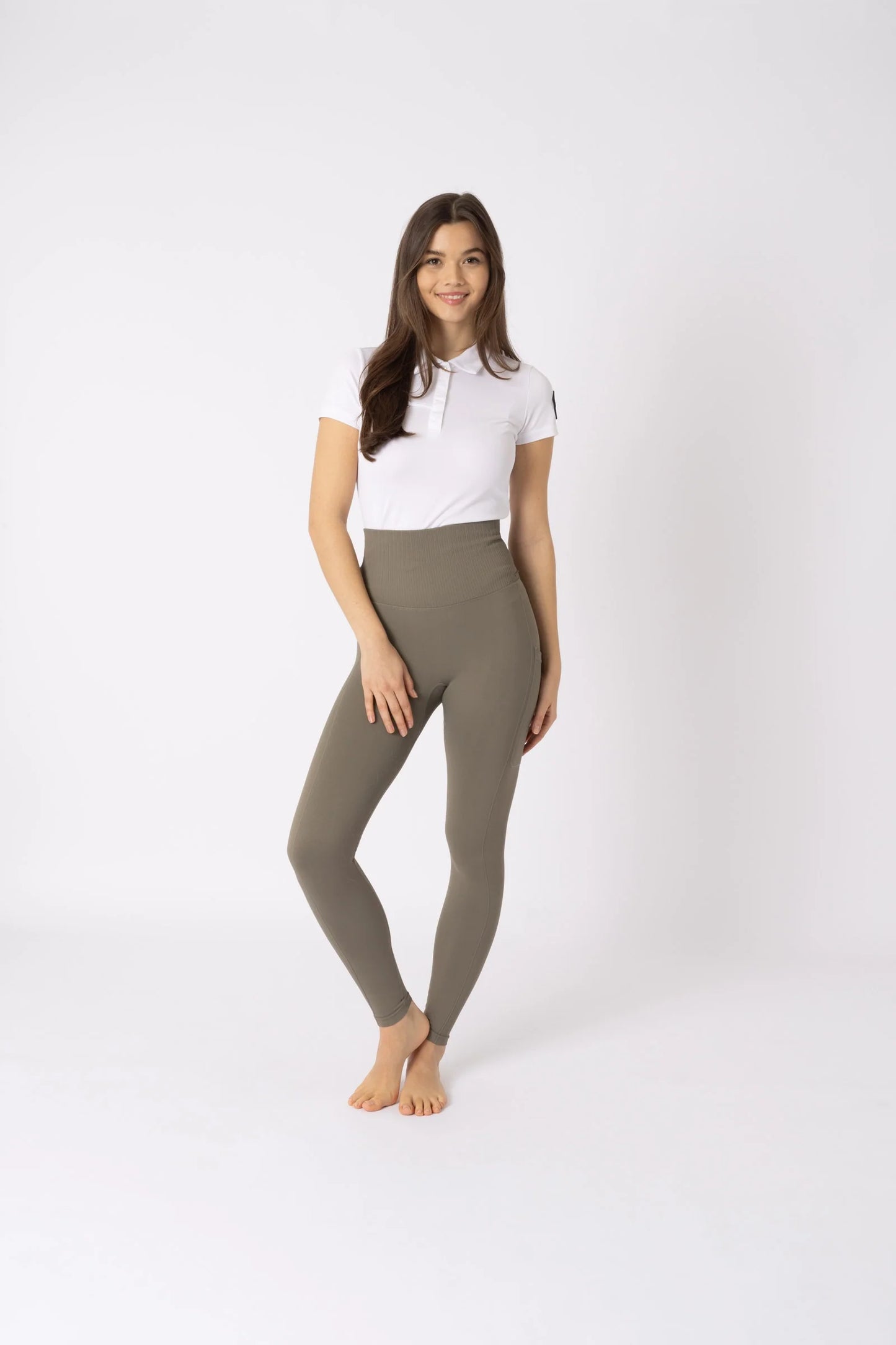 Horze Janine bezszwowe jeździeckie legginsy damskie z pełnym lejem, różne kolory