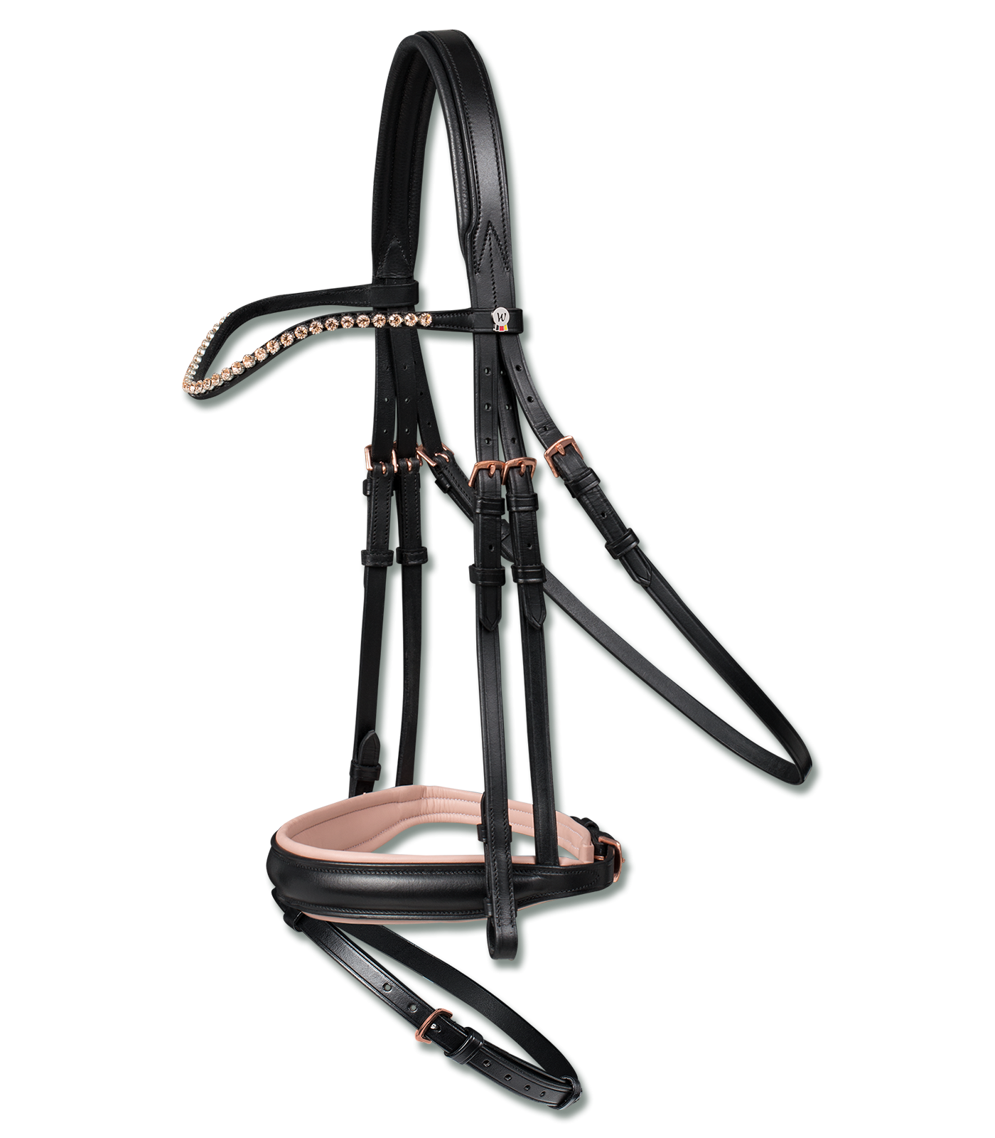Waldhausen ogłowie X-line Rose, czarne 24h