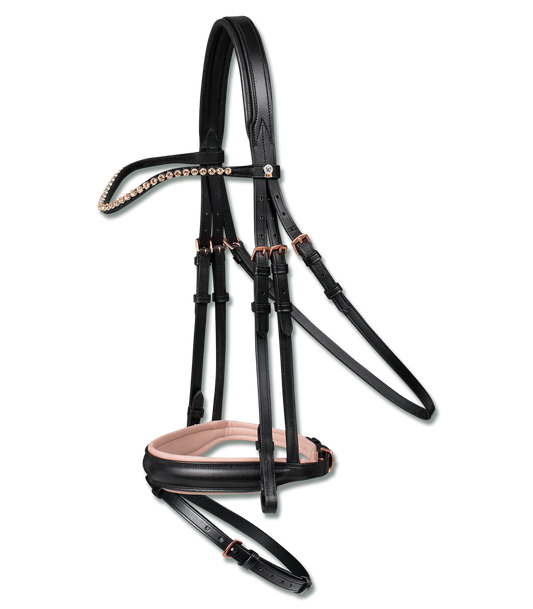 Waldhausen ogłowie X-line Rose, czarne 24h