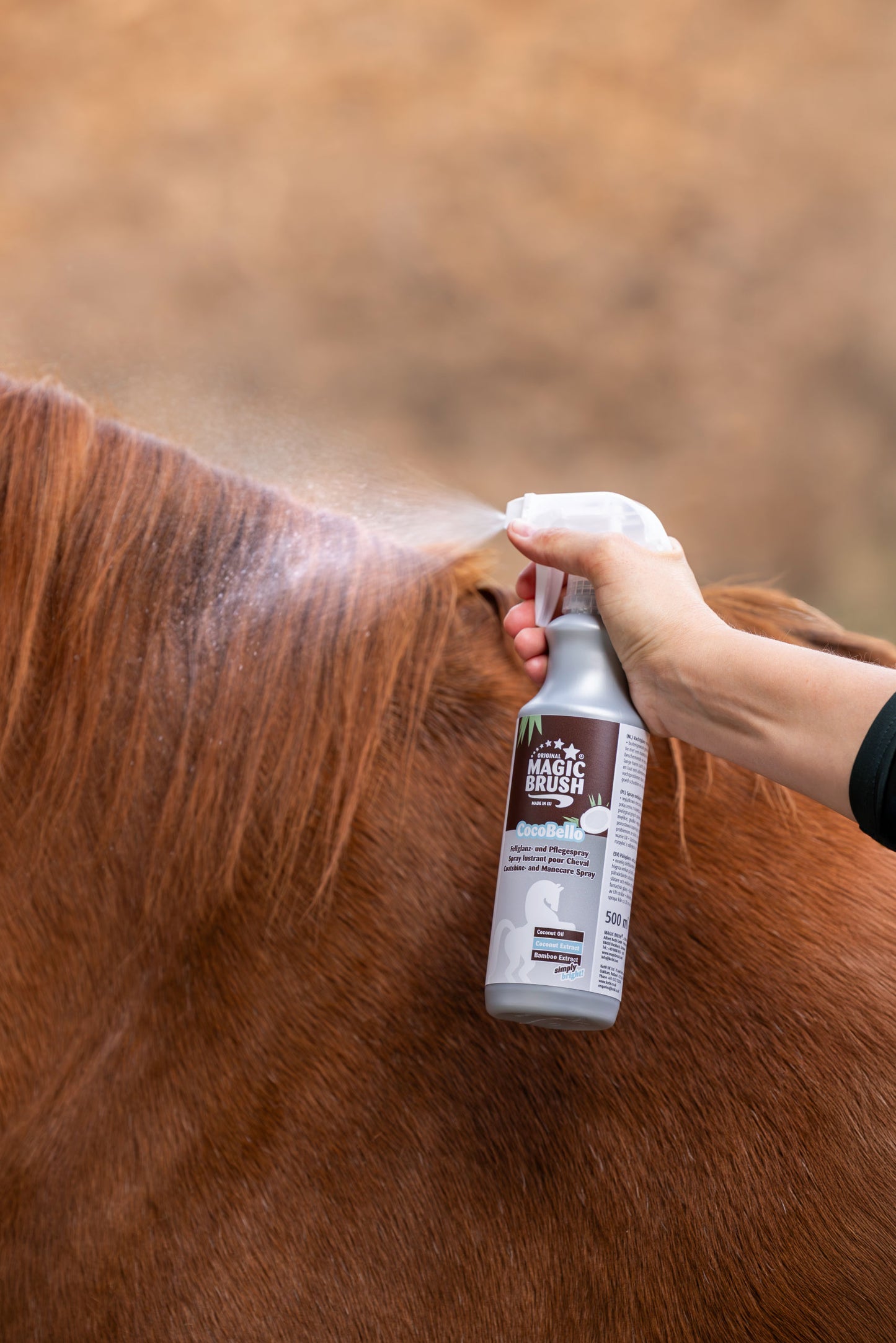 MagicBrush spray do pielęgnacji sierści, grzywy i ogona dla konia Coco Bello, 500 ml 24h