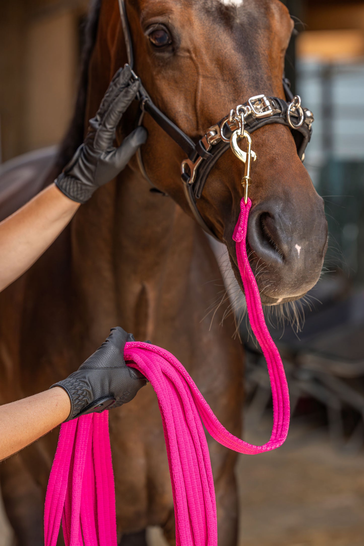 Covalliero lonża dla konia Soft 8m, różowa 24h