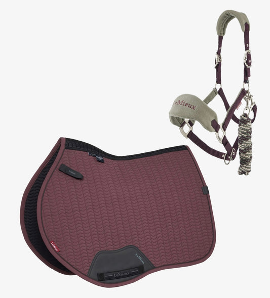 Zestaw promocyjny: LeMieux czaprak, kantar i uwiąz, Damson 24h