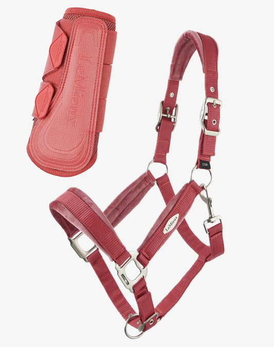 Zestaw promocyjny: LeMieux ochraniacze i kantar, Cranberry 24h