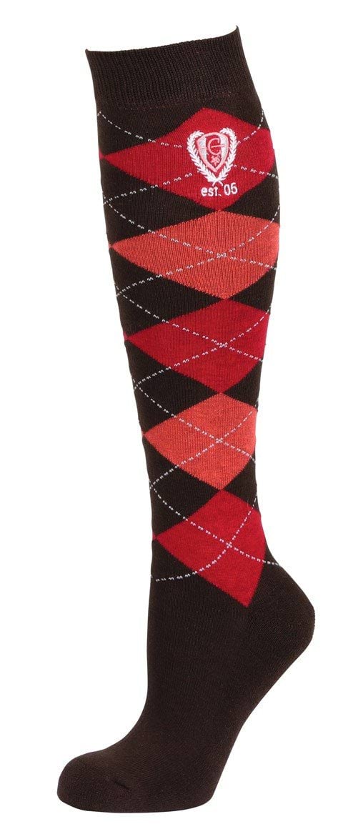 Covalliero podkolanówki jeździeckie Brescia, czerwony/brązowy 24h