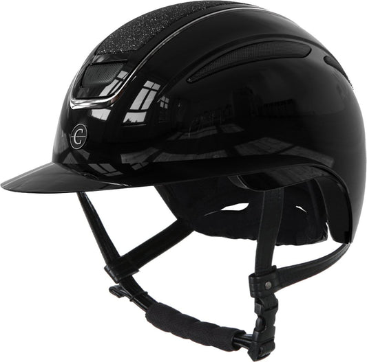 Covalliero kask jeździecki Elite Polo, lakierowany czarny 24h