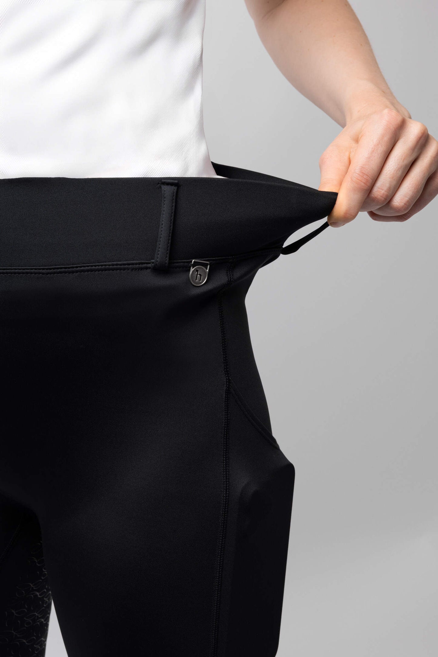 Horze Dea legginsy jeździeckie z pełnym lejem, czarne 24h