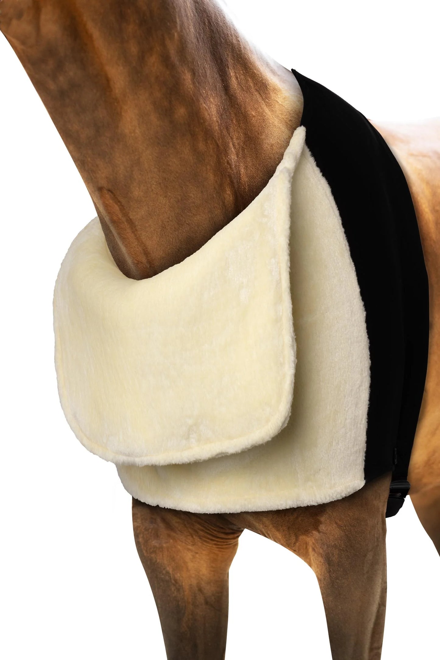 Horze ochraniacz pod derkę z futrem Comfort, czarny/ beżowy 24h