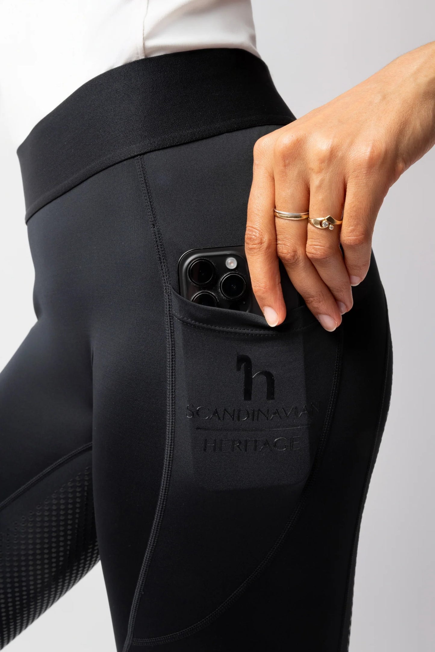 Horze Maia damskie legginsy z pełnym lejem, czarne