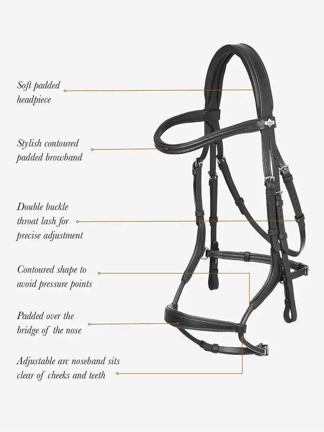 LeMieux ogłowie anatomiczne "Arika Adjustable", czarne