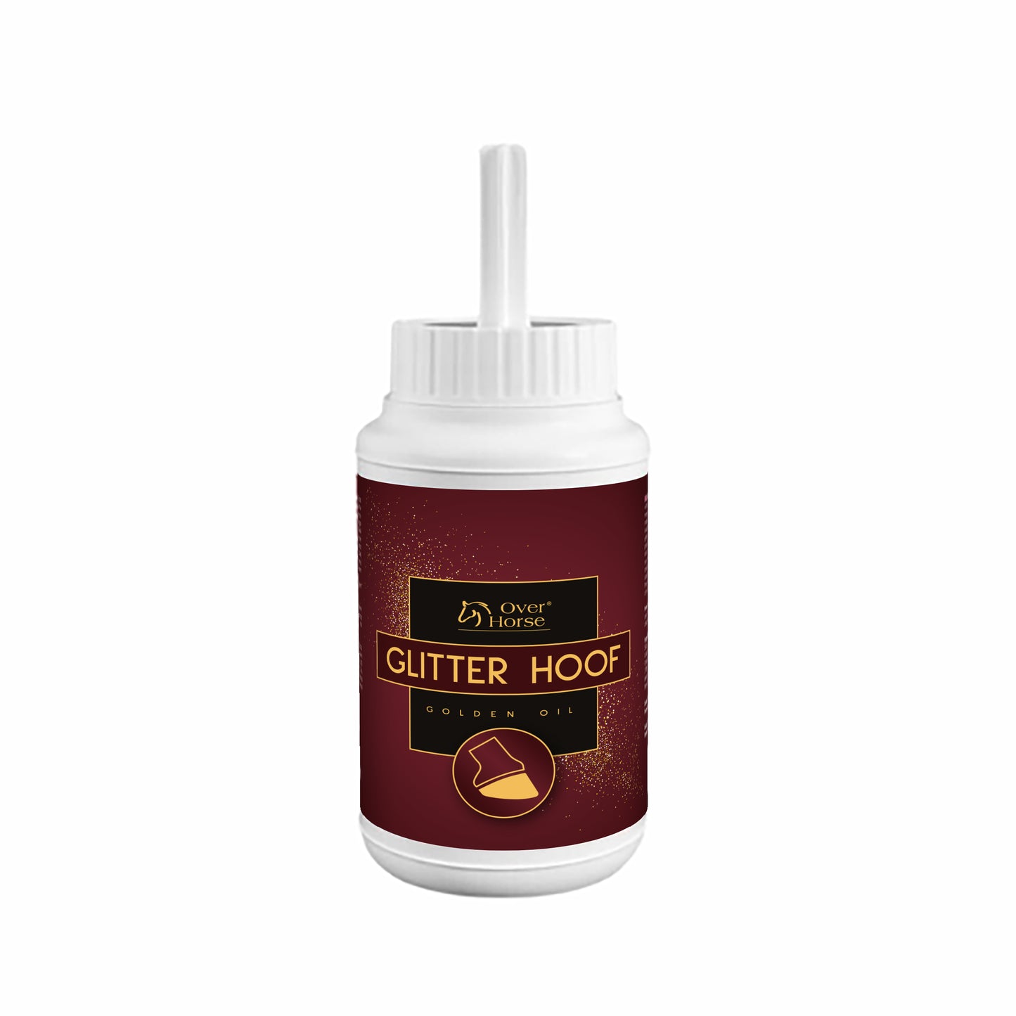 OverHorse olej do kopyt z brokatem Glitter Hoof Golden Oil 550ml 24h